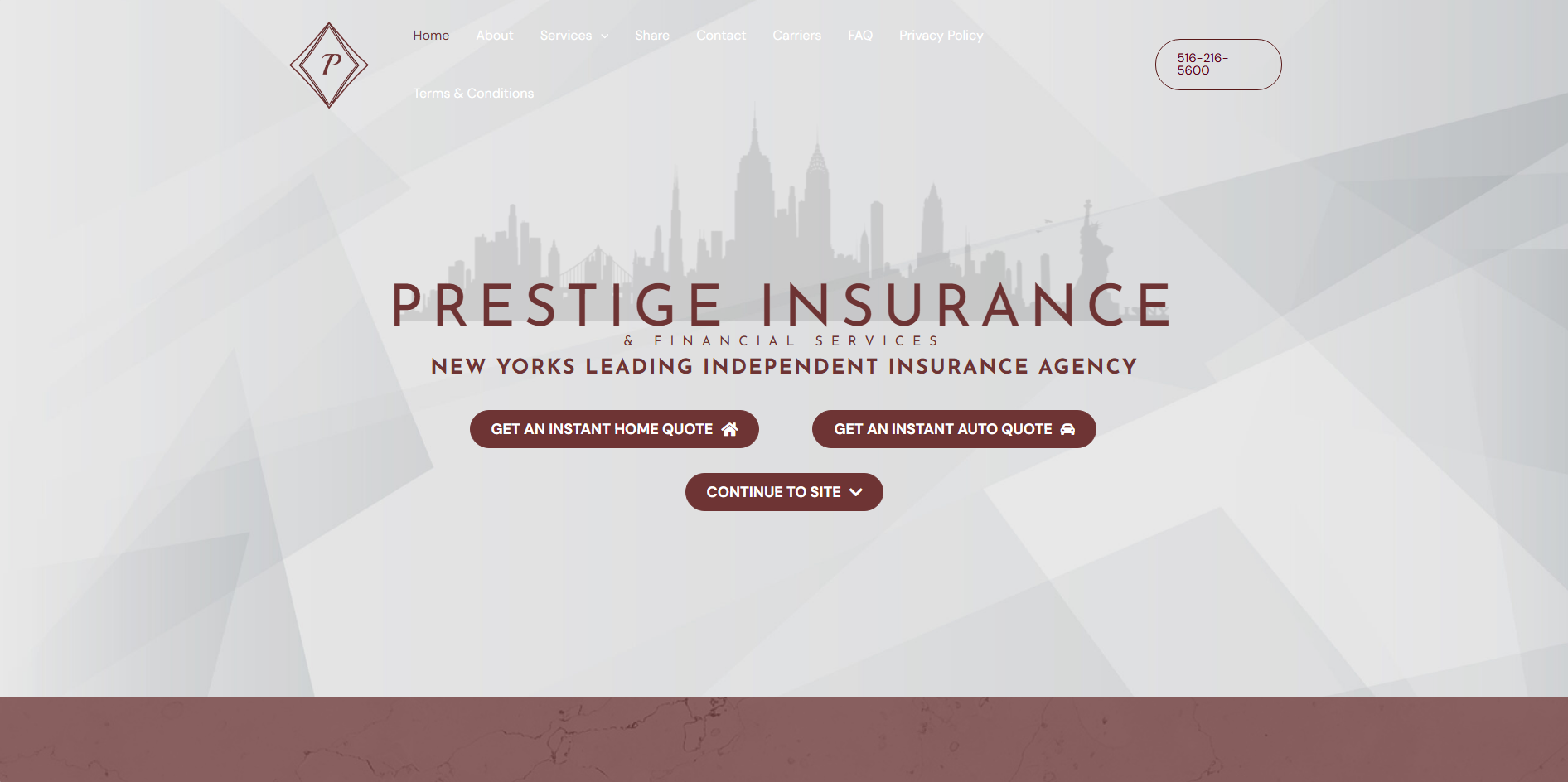 Prestige Insurance website